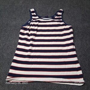 Vintage Esprit by Campus Tank Top Sleeveless Shirt Women Large Blue White Stripe